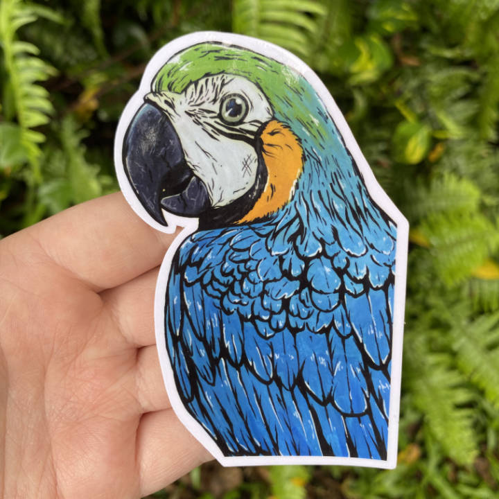 Blue and Gold Macaw Die-cut Sticker