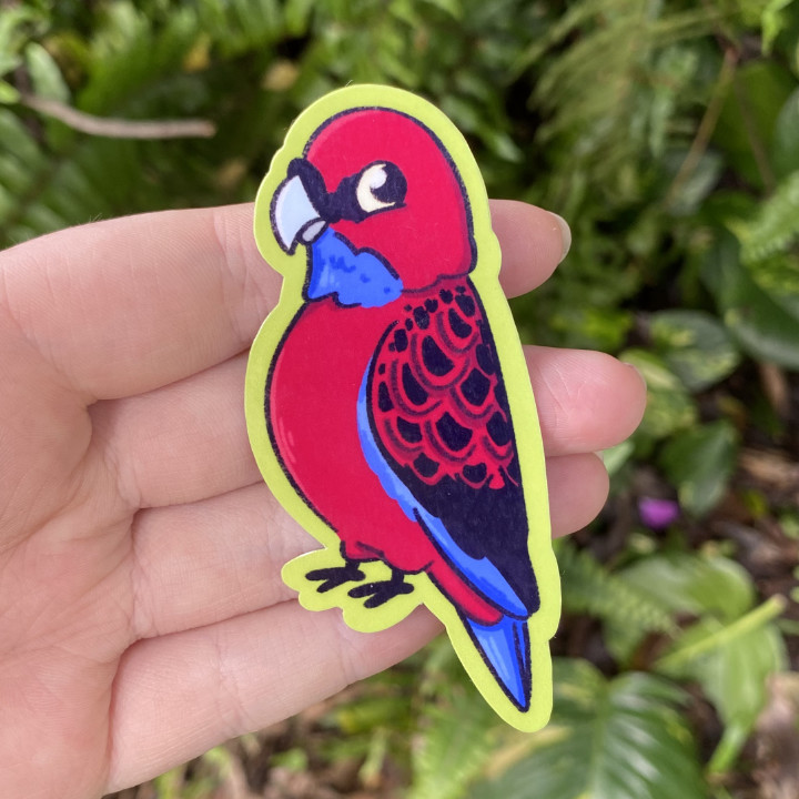Crimson Rosella  Die-cut Sticker