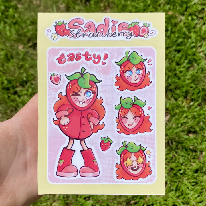 Sadie Strawberry Sticker Sheet