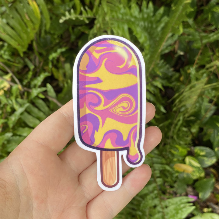 Rainbow Ice Block Die-cut Sticker